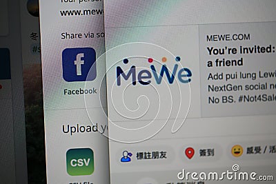 MeWe, as a competitor to Facebook, the new launched social media Editorial Stock Photo