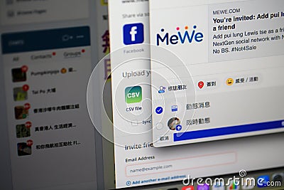 MeWe, as a competitor to Facebook, the new launched social media Editorial Stock Photo