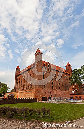 Mewe castle (XIV c.) of Teutonic Order. Gniew, Poland Stock Photo