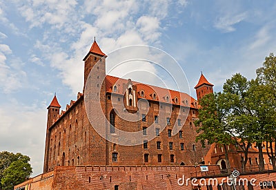 Mewe castle (XIV c.) of Teutonic Order. Gniew, Poland Stock Photo