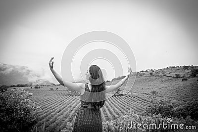 Mexican agave woman Stock Photo