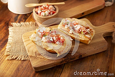 Mexican breakfast Molletes Stock Photo