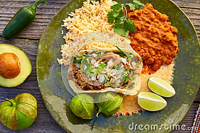 Mexican carnitas tacos with salsa Stock Photo