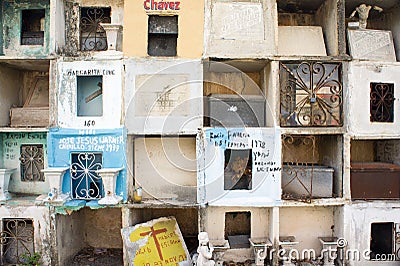 Mexican cemetery niches Editorial Stock Photo