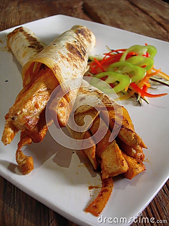 Mexican chicken burritos Stock Photo