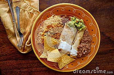 Mexican Chimichanga Burrito Stock Photo