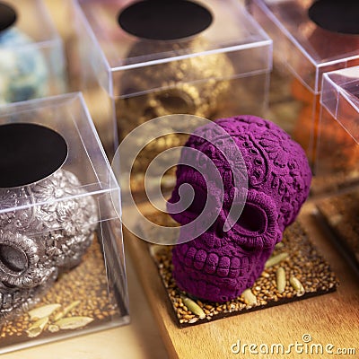 Mexican chocolate skulls Stock Photo
