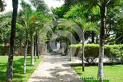 Mexican church Merida Churbunacolonial architecture historia Stock Photo