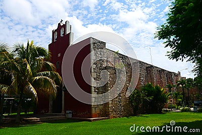 Mexican church Merida Churbunacolonial architecture historia Stock Photo