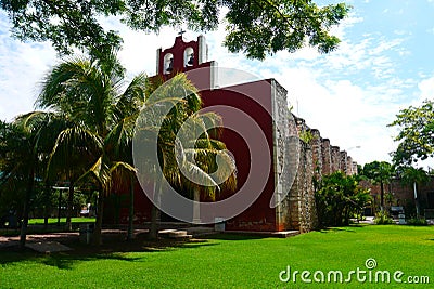 Mexican church Merida Churbunacolonial architecture historia Stock Photo