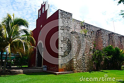 Mexican church Merida Churbunacolonial architecture historia Stock Photo