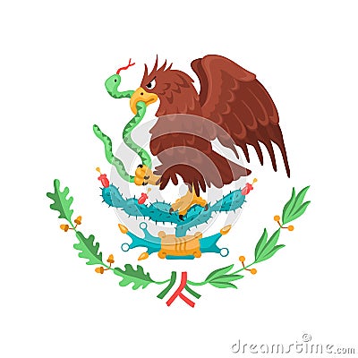 Mexican coat of arms Vector Illustration