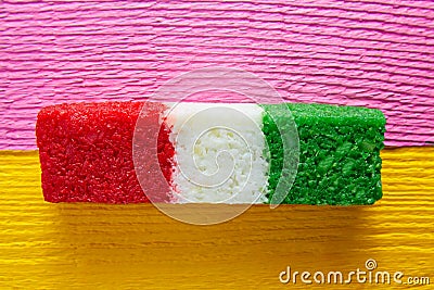 Mexican coconut flag candy striped chredded Stock Photo