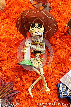 Mexican funny skulls skeleton, dias de los muertos day of the death dead Editorial Stock Photo