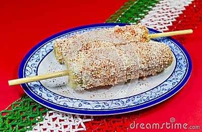 Mexican Corn Dish Known As Elote Stock Photo