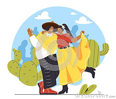 Mexican couple vector concept Vector Illustration