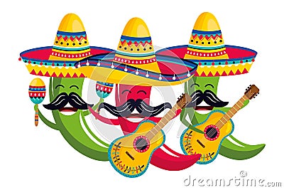 Mexican culture cartoon Vector Illustration