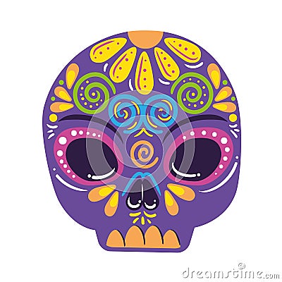 mexican culture ornate skull decoration Vector Illustration