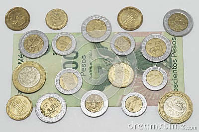 Mexican currency Peso Editorial Stock Photo