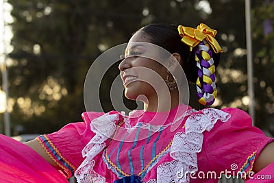 Mexican folkloric dancer with traditional costume Stock Photo