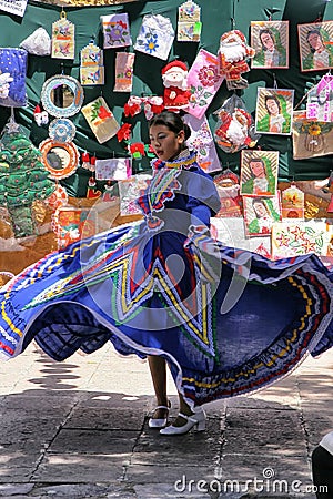 Mexican dancers wearing colourful typical dresses Editorial Stock Photo