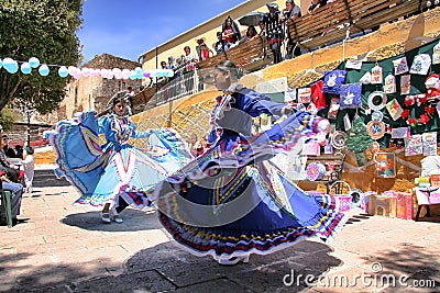 Mexican dancers wearing colourful typical dresses Editorial Stock Photo