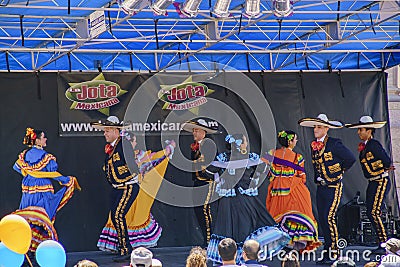 Mexican dancing at the famous Cinco de Mayo Festival Editorial Stock Photo