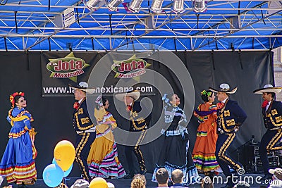 Mexican dancing at the famous Cinco de Mayo Festival Editorial Stock Photo