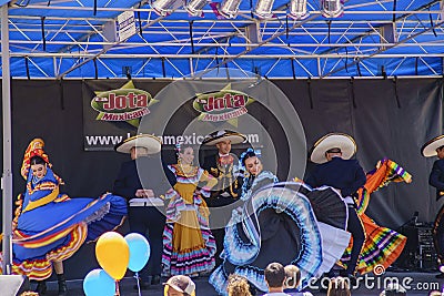 Mexican dancing at the famous Cinco de Mayo Festival Editorial Stock Photo