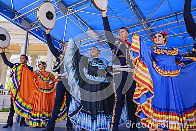 Mexican dancing at the famous Cinco de Mayo Festival Editorial Stock Photo