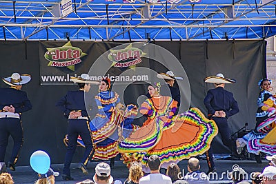 Mexican dancing at the famous Cinco de Mayo Festival Editorial Stock Photo