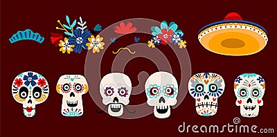 Mexican dead sugar heads Vector Illustration