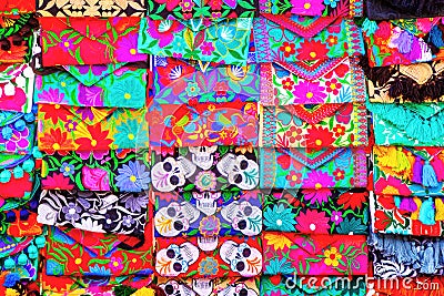 Mexican Embroidery Souvenir on Sale at Riviera Maya, Cancun, Mexico Editorial Stock Photo