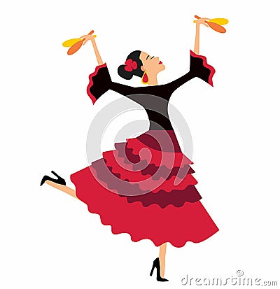 Mexican Fiesta Party Invitation with beautiful Mexican woman dancing with maracas Vector Illustration