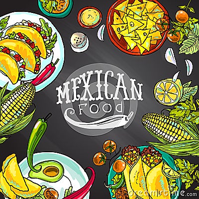 Mexican food Vector Illustration