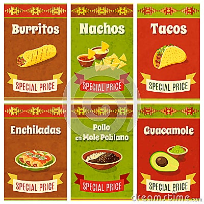 Mexican Food Poster Vector Illustration