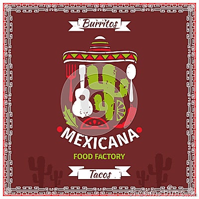 Mexican food poster vector template design Vector Illustration