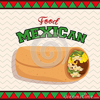 mexican food taco poster Cartoon Illustration