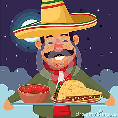 Mexican food and tradicional culture Vector Illustration