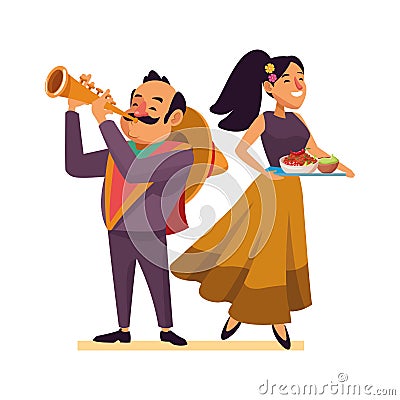 Mexican food and tradicional culture Vector Illustration