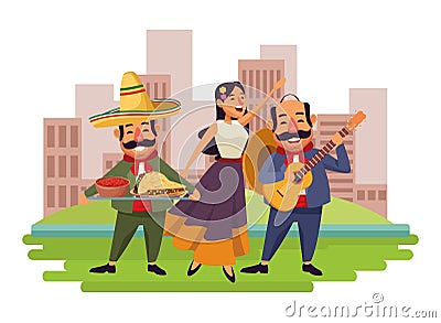 Mexican food and tradicional culture Vector Illustration