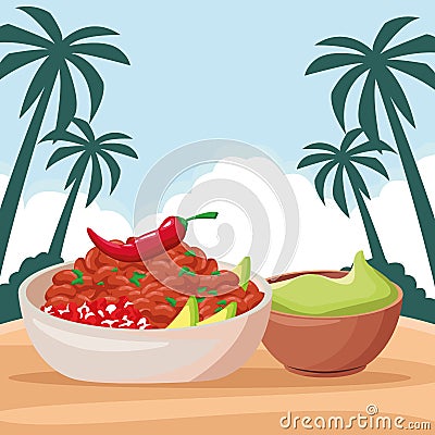 Mexican food and tradicional culture Vector Illustration