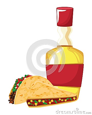 Mexican food and tradicional culture Vector Illustration