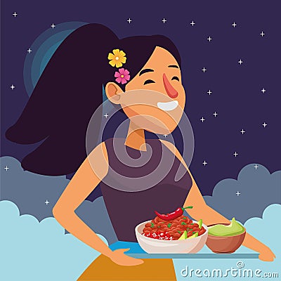 Mexican food and tradicional culture Vector Illustration