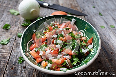 Mexican fresh sauce `pico de gallo` Stock Photo