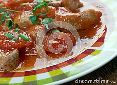 Mexican Grillades and Grits Stock Photo