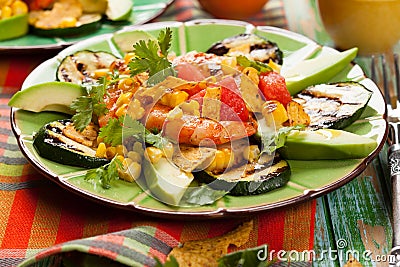 Mexican Grilled Shrimp Salad Stock Photo