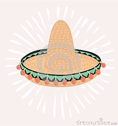 Mexican hat, sombrero, mexican hat isolated, mexican hat vector Vector Illustration