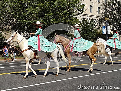 Mexican Horse Women Editorial Stock Photo