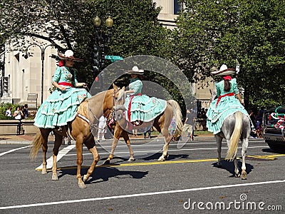 Mexican Horse Women Riding Editorial Stock Photo